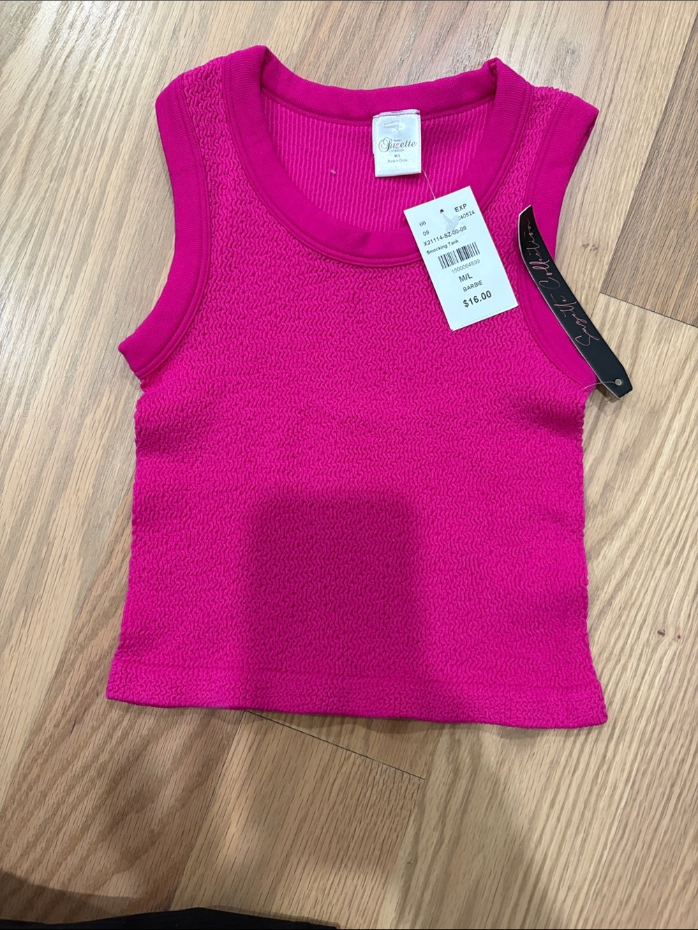 Suzette Collection  Bright Fuchsia Ribbed Tank